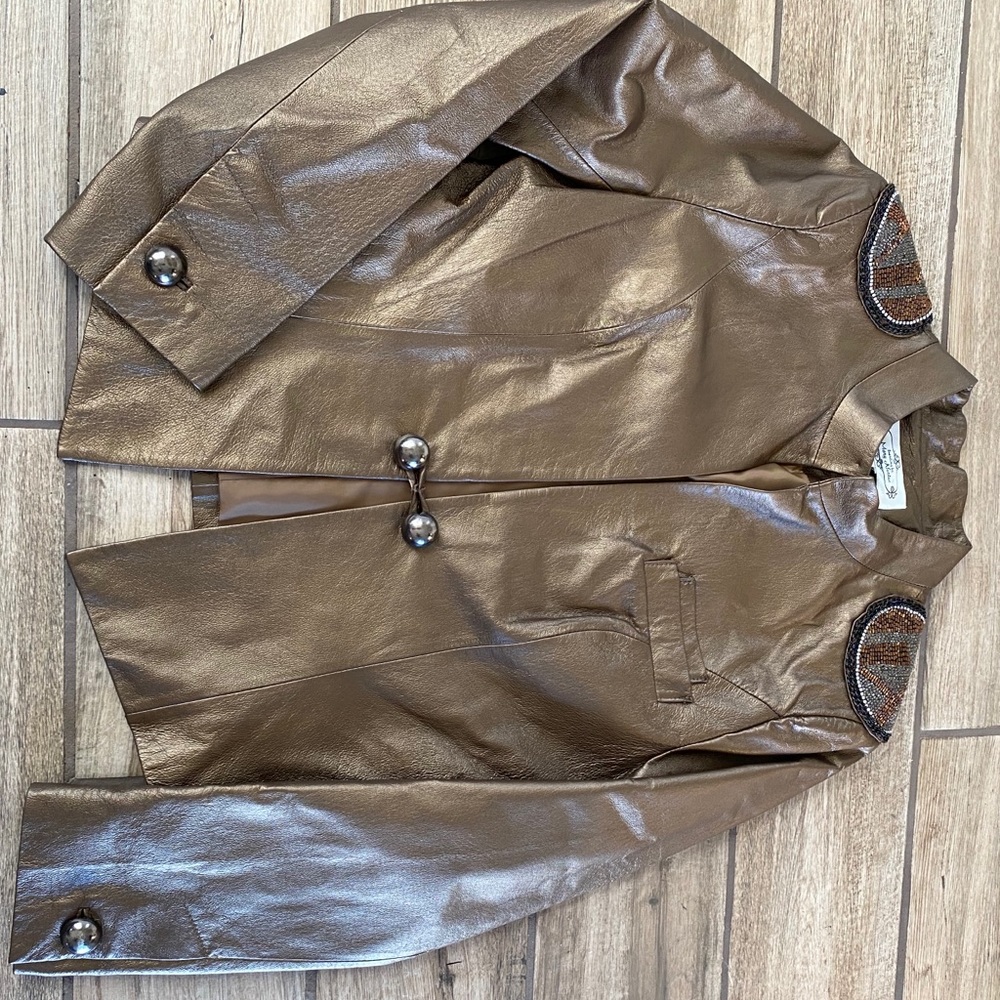 Frosting by Mary Norton bronze beaded leather M